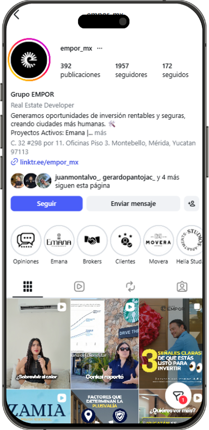 Instagram Grupo Empor en iPhone